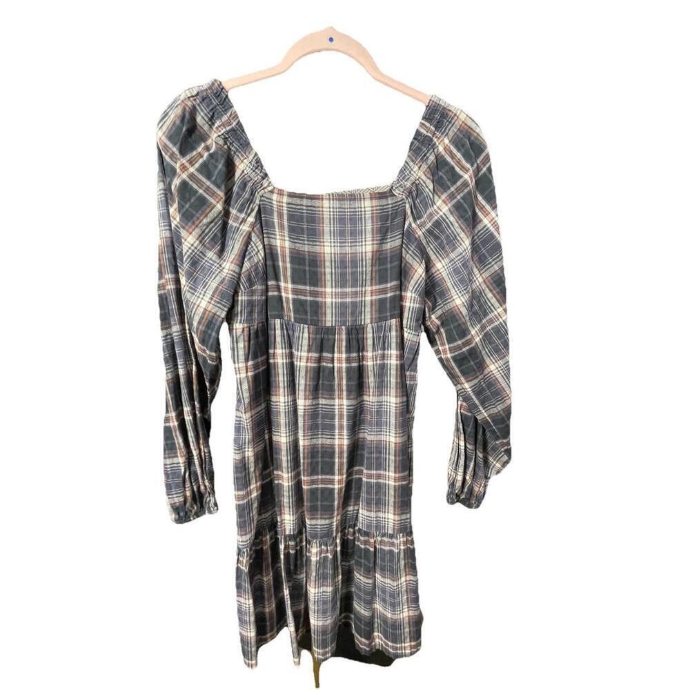 Universal Thread Sz XS Women’s Plaid Square Neck Tiered Skirt Dress Boho